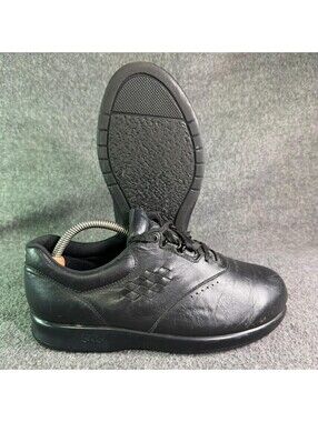 SAS Free Time Shoes Womens Size 7W Black Leather Walking Comfort Sneaker